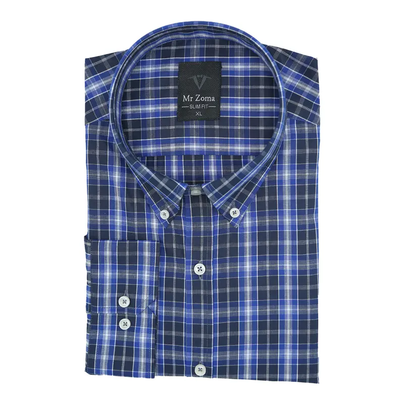 mens-long-sleeve-shirt-0166101-pic-01 پیراهن مردانه آستینبلند چهارخانه سرمهای مدل 66101